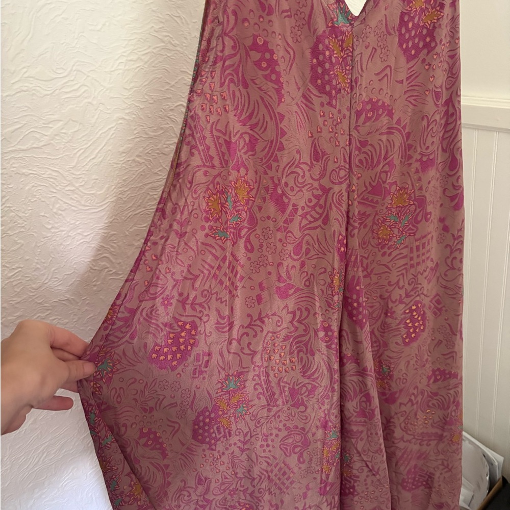 Chic Pink Paisley Sari Jumpsuit